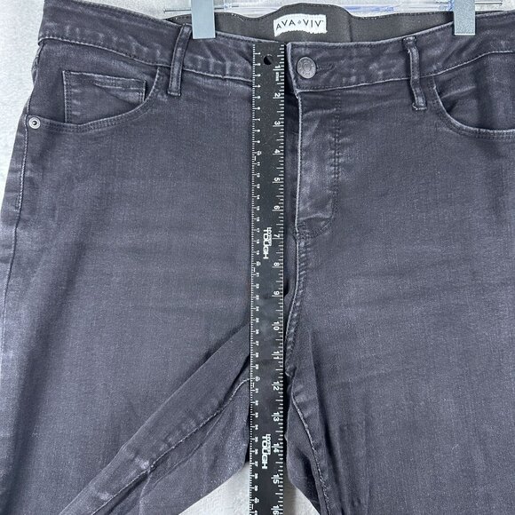 AVA VIV Jegging Jeans Five Design Pockets Dark Wash Womens Black Size 16W - Picture 8 of 11